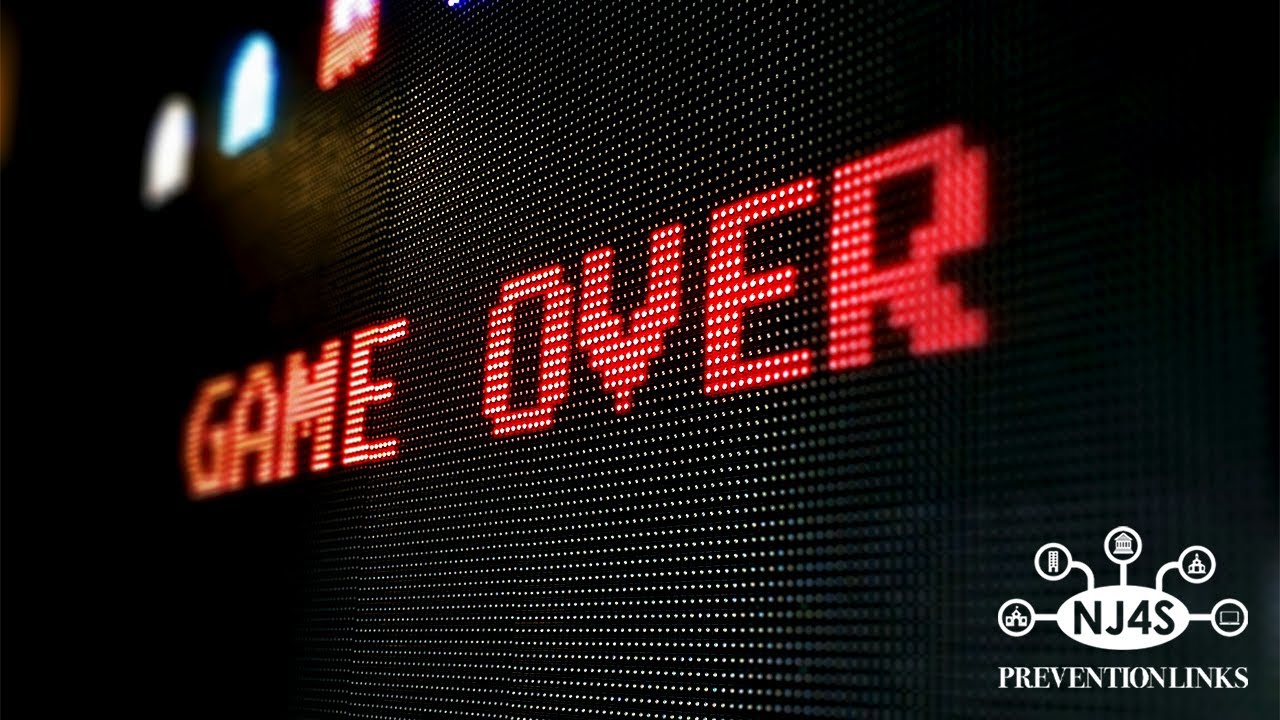 Thumbnail with "Game Over" at an angle on a screen with the NJ4S logo at the bottom