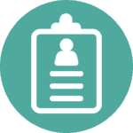 clipboard icon with person