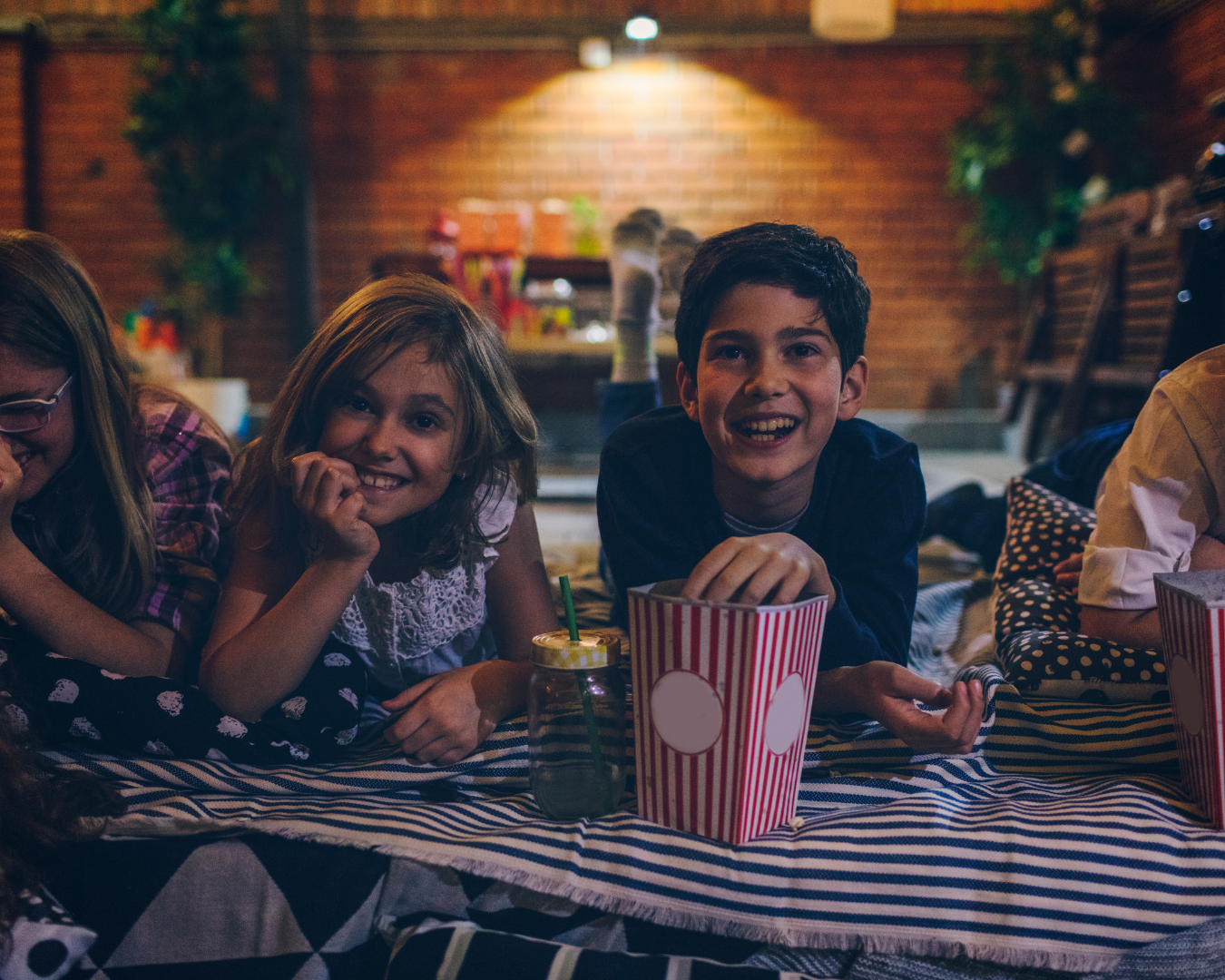 Children watching a movie