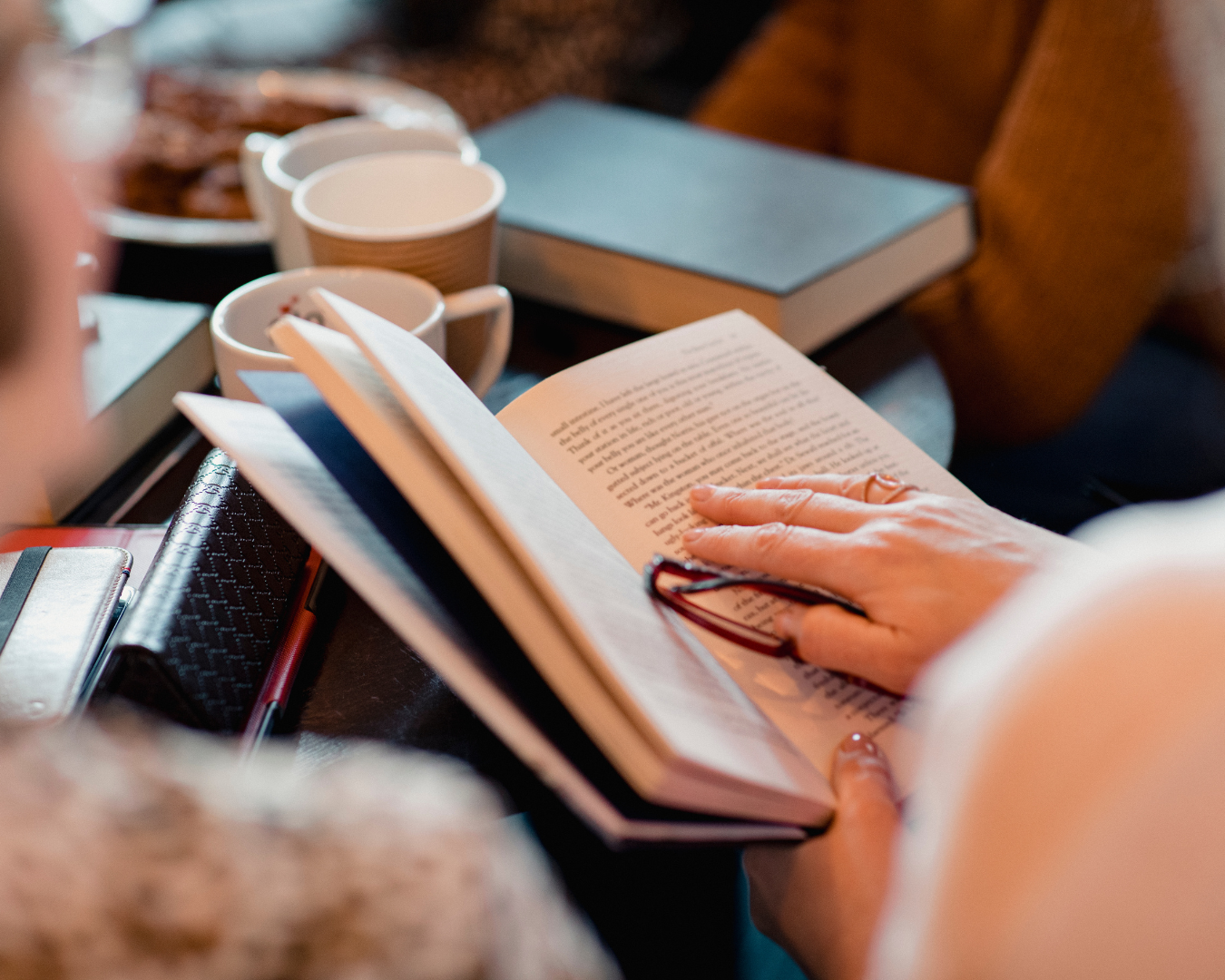 person holding a book