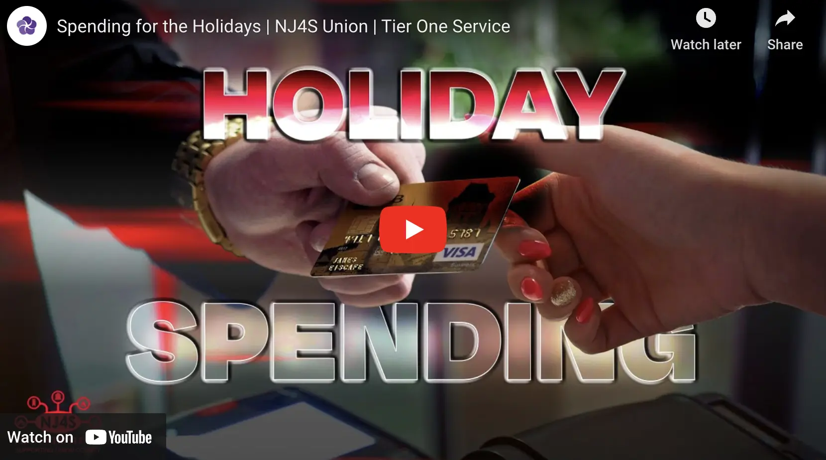 Spending for the Holidays Tier One Service NJ4S Union Webinar